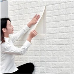 Adesivo de parede 3D - espuma autoadesiva - papel de parede - à prova d'água - design de tijolos - 60 * 30cm