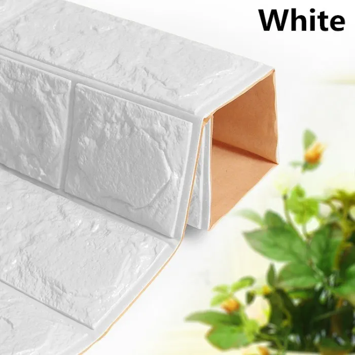 3D muursticker - zelfklevend foam - behang - watervast - baksteen design - 60 * 30cmMuurstickers