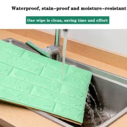 Adesivo de parede 3D - espuma autoadesiva - papel de parede - à prova d'água - design de tijolos - 60 * 30cm