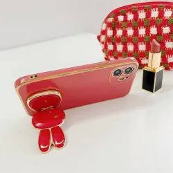 Support téléphone pliable - stand - lapin chinois rouge