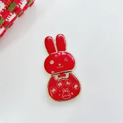 Support téléphone pliable - stand - lapin chinois rouge