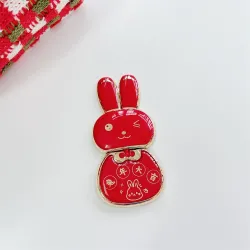 Support téléphone pliable - stand - lapin chinois rouge