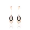 Rose gold long earrings - triple oval circlesEarrings