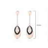 Rose gold long earrings - triple oval circlesEarrings