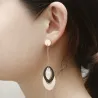 Rose gold long earrings - triple oval circlesEarrings