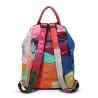 Mochila de couro - com rebites - cores coloridas do arco-íris