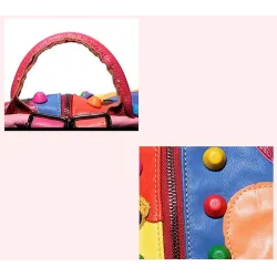 MochilasMochila de cuero - con remaches - colores del arco iris de colores