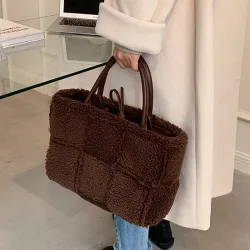 Bolsos de manoBolso de mano de felpa de moda - gran capacidad