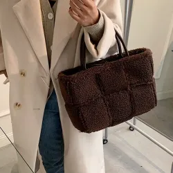 Bolsos de manoBolso de mano de felpa de moda - gran capacidad