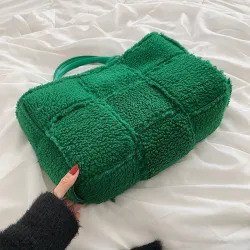 Trendy pluche handtas - grote capaciteitHandtassen