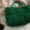 Trendy plys håndtaske - stor kapacitet