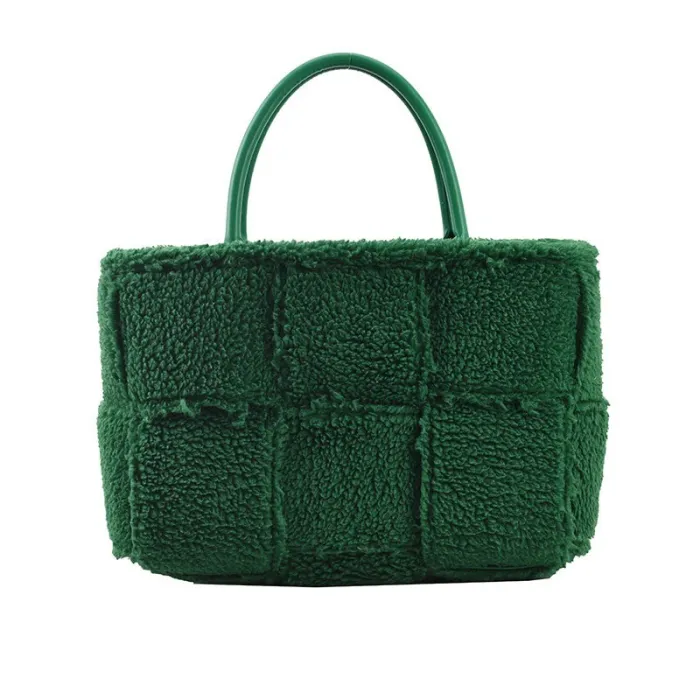 Trendy plys håndtaske - stor kapacitet
