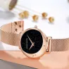 Elegant Quartz ur - rustfrit stål mesh rem - måne / stjerner