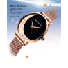 Elegant Quartz ur - rustfrit stål mesh rem - måne / stjerner