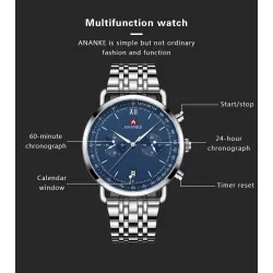 ANANKE - montre à quartz classique - étanche - acier inoxydable