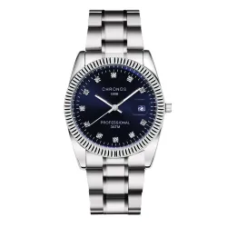 CHRONOS - montre à quartz élégante - avec strass - étanche - acier inoxydable