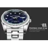 CHRONOS - montre à quartz élégante - avec strass - étanche - acier inoxydable