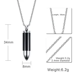 Collier en acier inoxydable avec pendentif balle