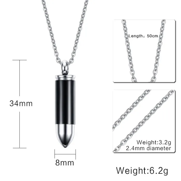 Collier en acier inoxydable avec pendentif balle