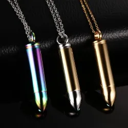 Collier en acier inoxydable avec pendentif balle