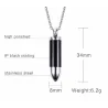 Collier en acier inoxydable avec pendentif balle