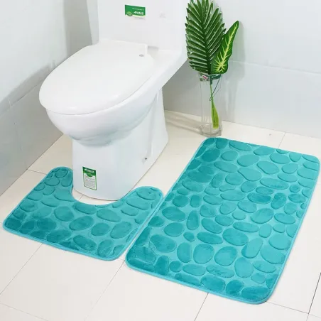 Tappetino da bagno/wc - antiscivolo - 2 pezzi