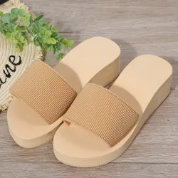 Chaussons compensés tricotés - sandales