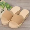 Chaussons compensés tricotés - sandales
