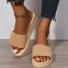 Chaussons compensés tricotés - sandales