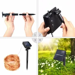 Faixa solar de LED - com estaca de chão - decoração externa