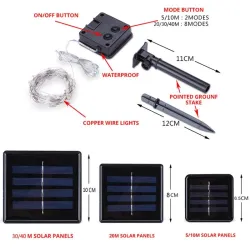 Faixa solar de LED - com estaca de chão - decoração externa