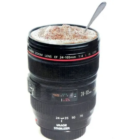 Muovinen kahvimuki - kameran linssin muotoilu - 420 ml