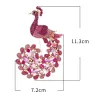 Broche paon en cristal