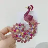 Broche paon en cristal