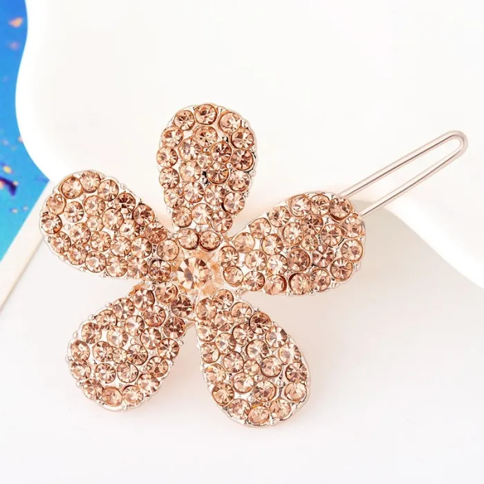 Pinzas de cabellopasador de pelo de flor de cristal