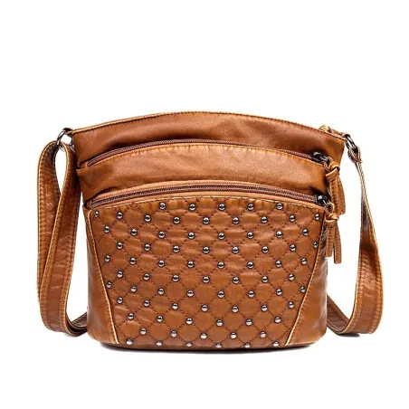 Bolsa tiracolo de couro - com rebites