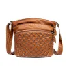 Sac à bandoulière en cuir - avec rivets