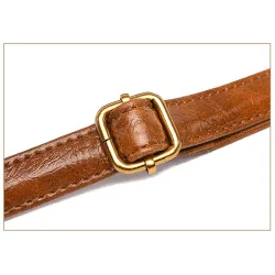 Elegant skuldertaske i læder - trykte blomster