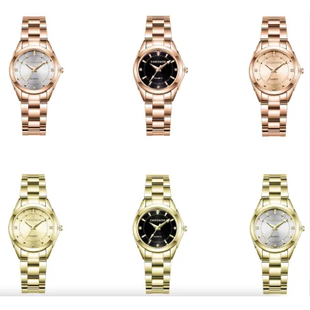 CHRONOS - luksus gyldent Quartz ur - rustfrit stål