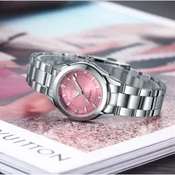 CHRONOS - montre à quartz de luxe en argent - acier inoxydable