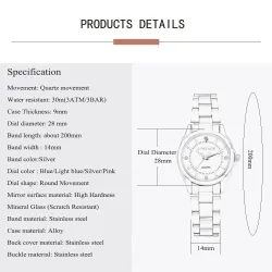 CHRONOS - luksuriøst sølv Quartz-klokke - rustfritt stål