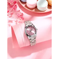 CHRONOS - lyxig silver Quartz klocka - rostfritt stål