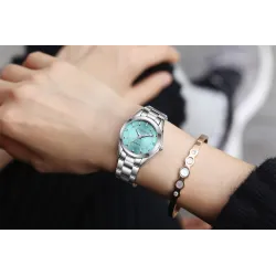 CHRONOS - montre à quartz de luxe en argent - acier inoxydable