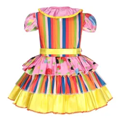 Robe de clown - costume - rayures colorées / pois