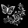 Dekorativer Autoaufkleber - Schmetterling / Blumen