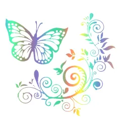 Decoratieve autosticker - vlinder / bloemenStickers