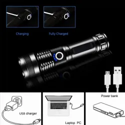 LinternasZ20 - XHP50 - batería 18650 - linterna LED - zoom - USB - resistente al agua