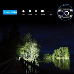Z20 - XHP50 - 18650 batteri - LED lommelykt - zoom - USB - vanntett