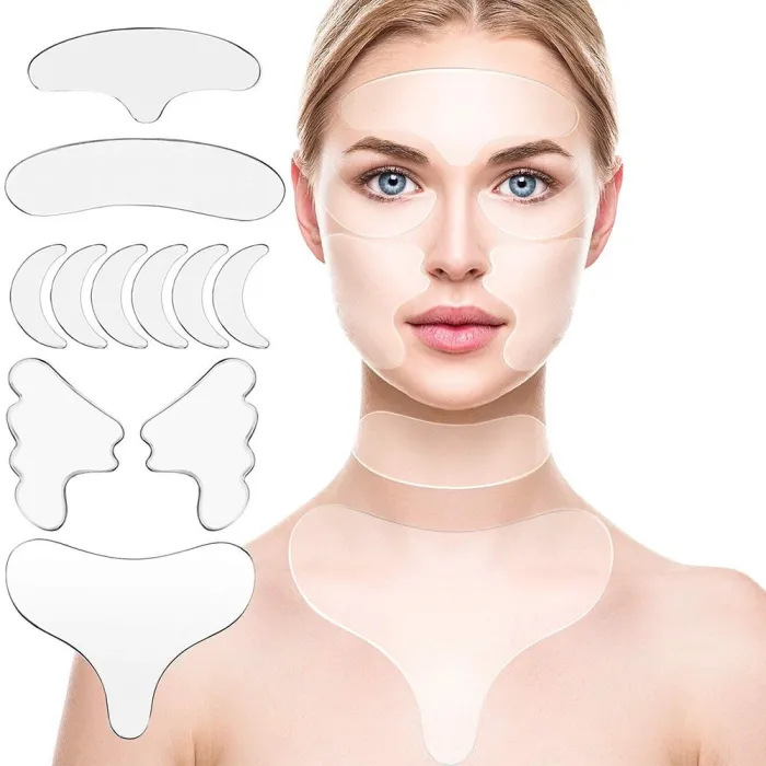 Silicone face stickers - reusable - wrinkle removal / lifting - 11 piecesSkin