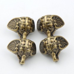 Dekorative beskyttelsesben til møbler - antik elefant - vintage bronze - 8 stk